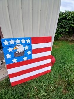 American Flag Pallet Painting 