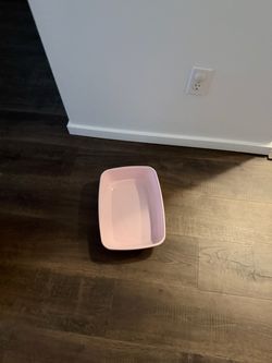 Pink Plastic kitten litter box