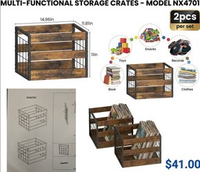 Multi-Functional Storage Crates Set of 2 NX4701