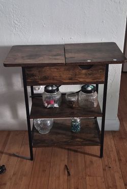 Mesita storage madera rustica