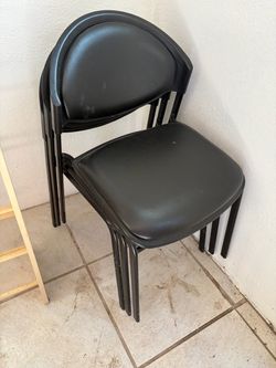 Black Stackable Chairs Set of 3