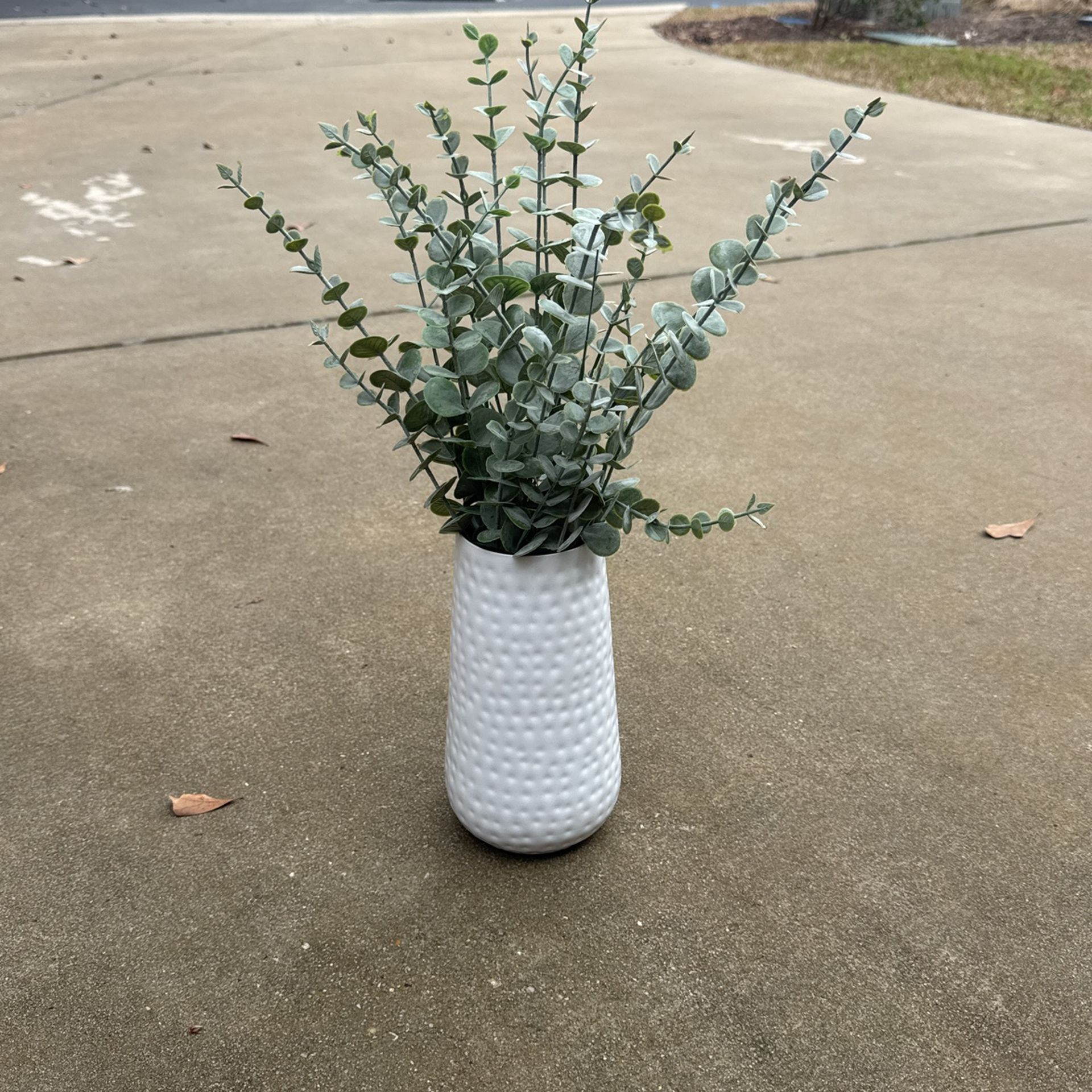 Faux Plants and Vase