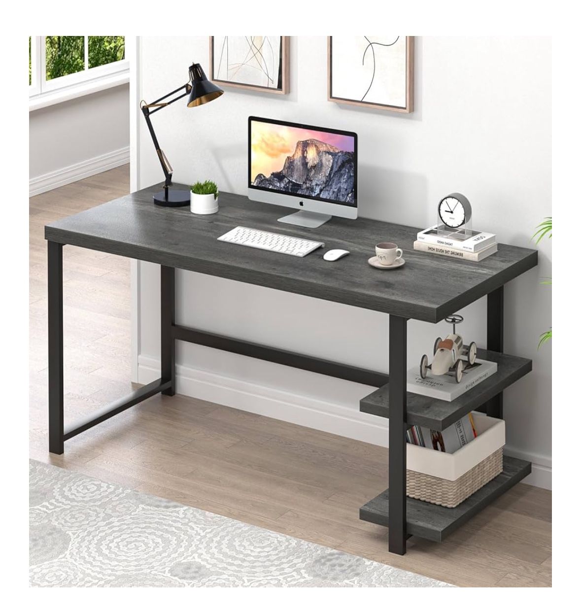 Office desk with shelves