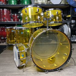 Ludwig Vistalite Drum Kit Yellow 1974