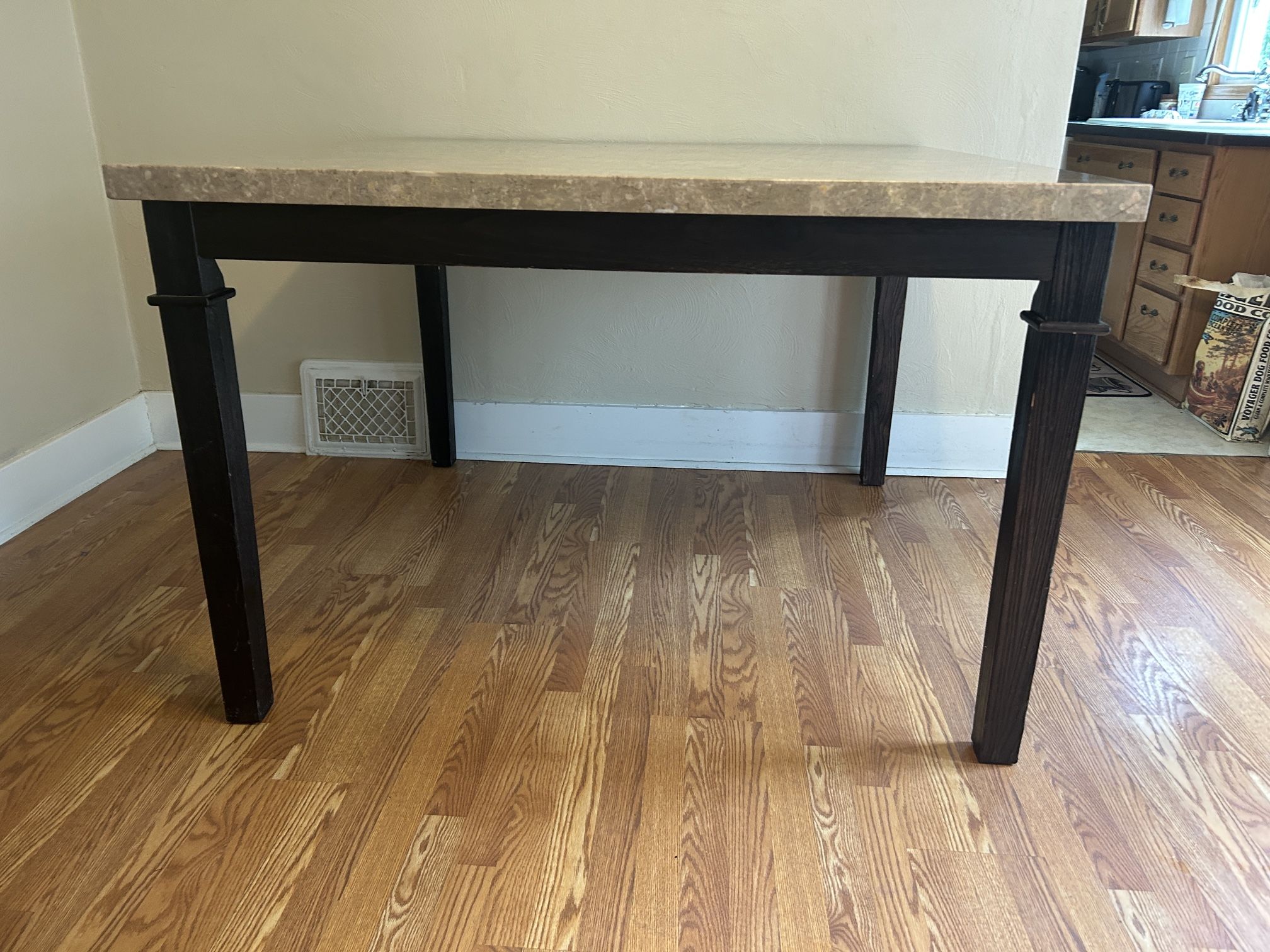 Counter Height Marble Table And 4 Chaira