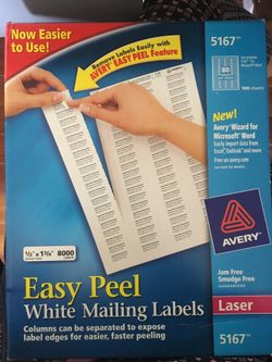 Avery Easy Peel White Mailing Labels 5167