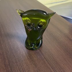 Gorgeous AvacadoGreen Owl, Paperweight