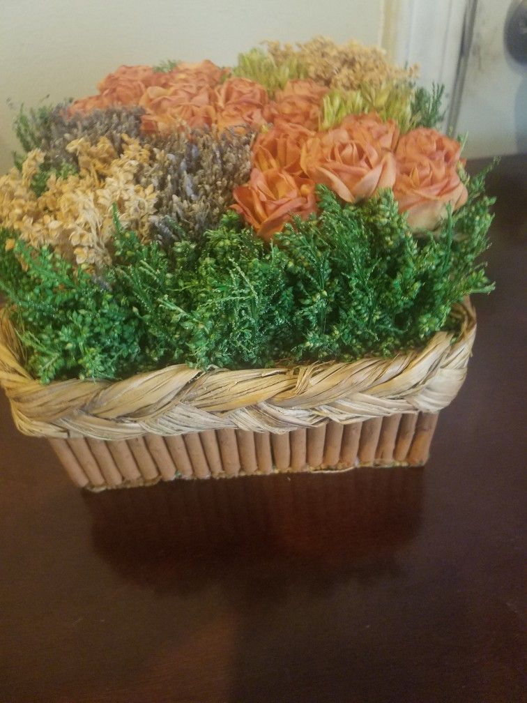 Small decorative Basket of Artificial Flowers. Woodland Hills,Ca 