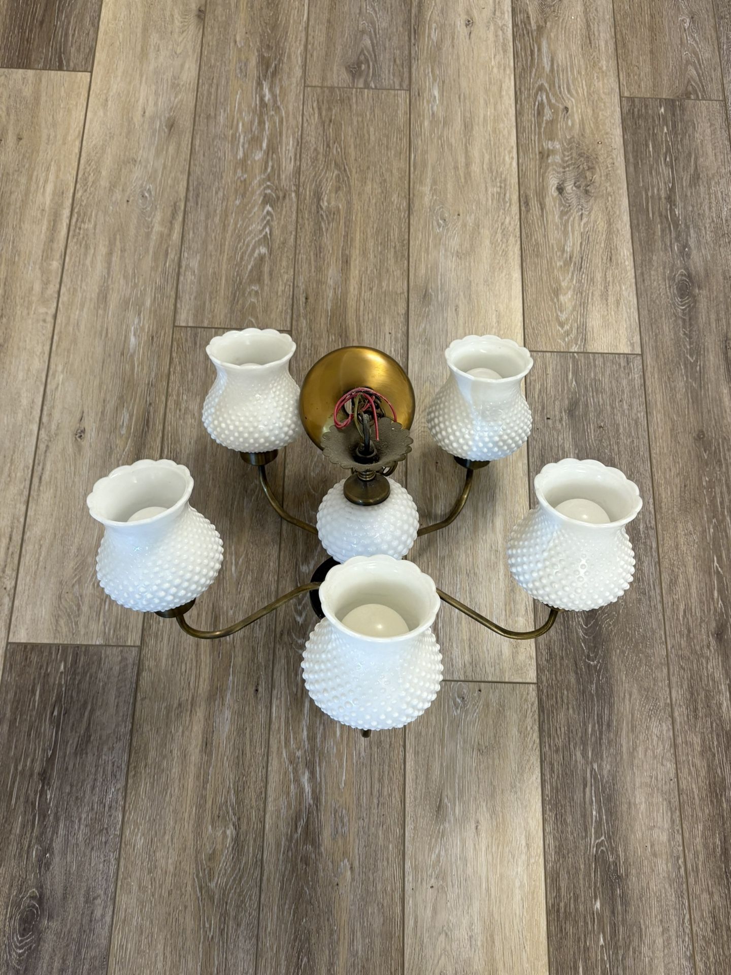Antique Milk Glass Chandelier