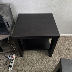 Two Dark Brown Wooden Side Tables- Need Sold ASAP