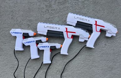 Gently used laser tag set with 5 guns