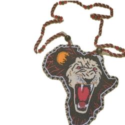 Native American Hand beaded Lion Of Africa Kenya Portrait