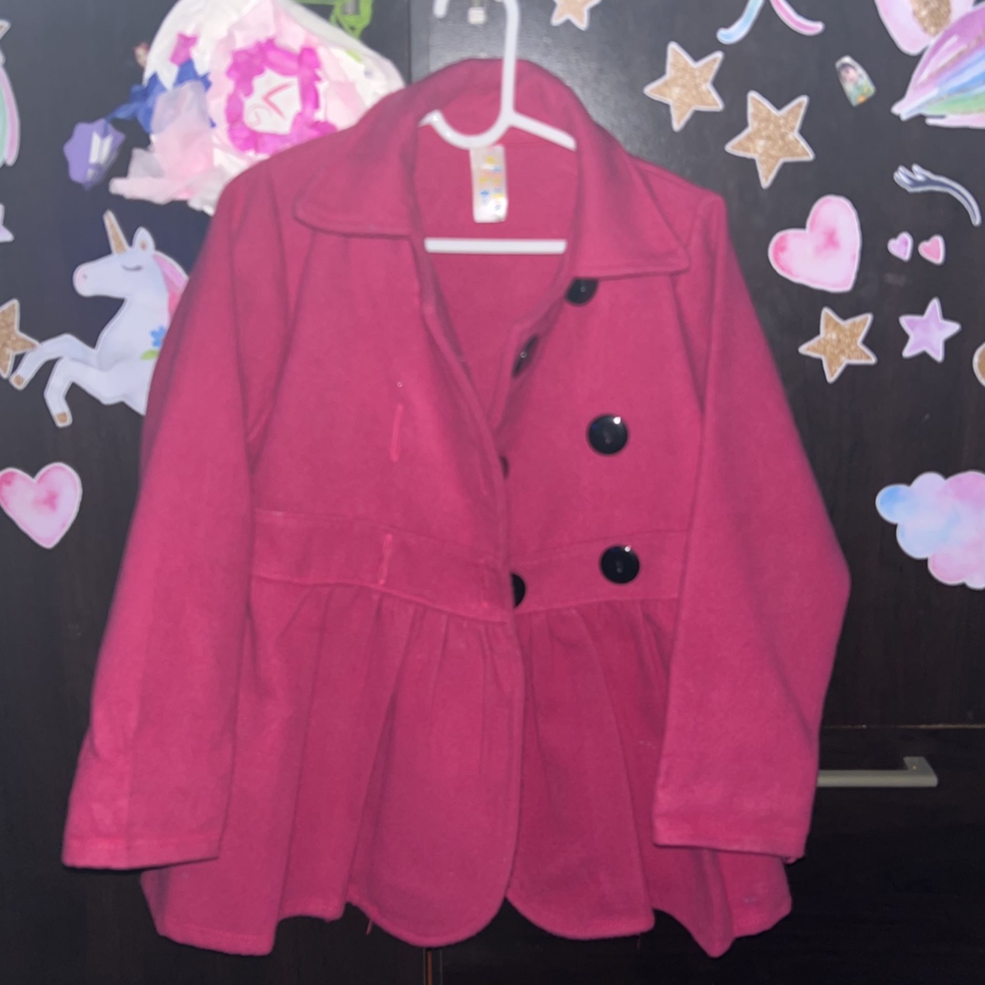 Girls Winter Coat Size 6 Like New 93%cotton Made In México
