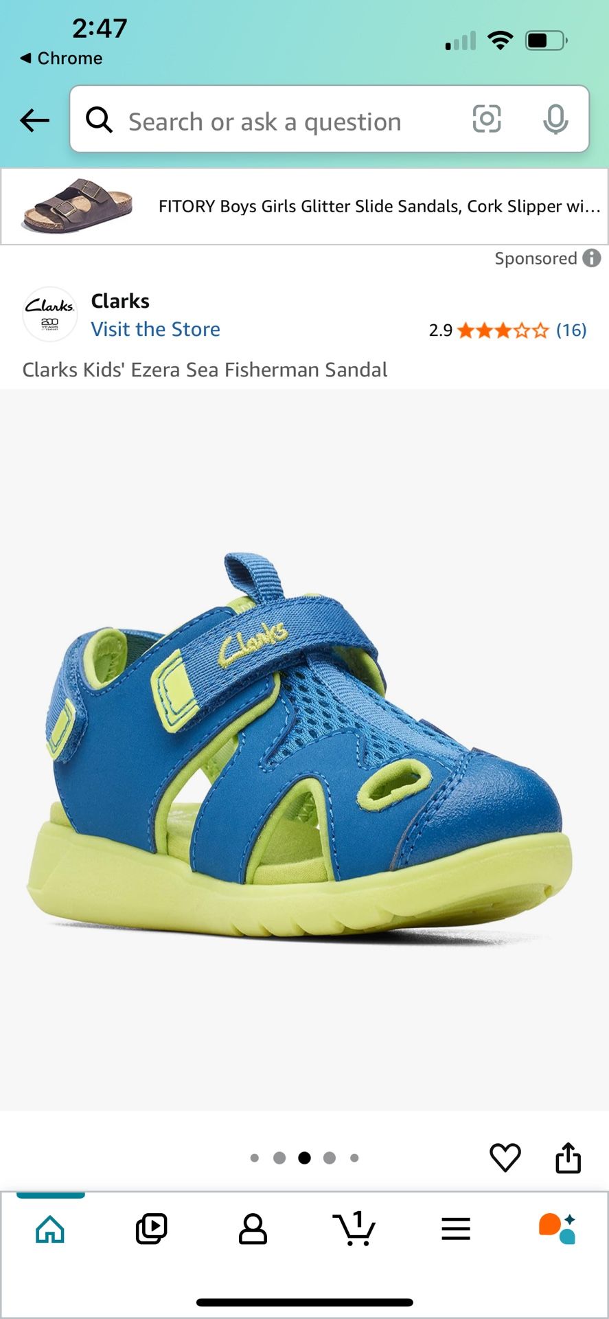 New Clark’s Toddler Sandals Size 5