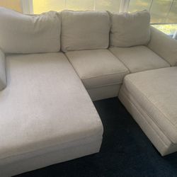 Ashley Sofa With Chaise And Ottoman 