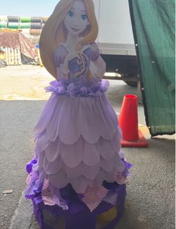 Tangled rapunzle dress style pinata with balls