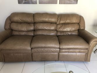 Recliner leather sofa