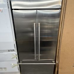 Stainless Steel Monogram French Door Built In 36” Wide Refrigerator 