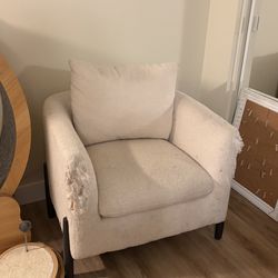 FREE Cream Boucle Armchair - Damaged