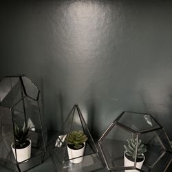 Modern Geometric Terrarium Table Top Decor