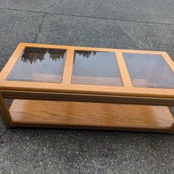 Wood And Glass Coffee Table 