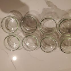 6 Low Profile Glass Jars 