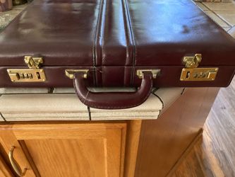 Top grain leather attaché case, brand new