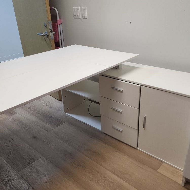 White Reversible Desk