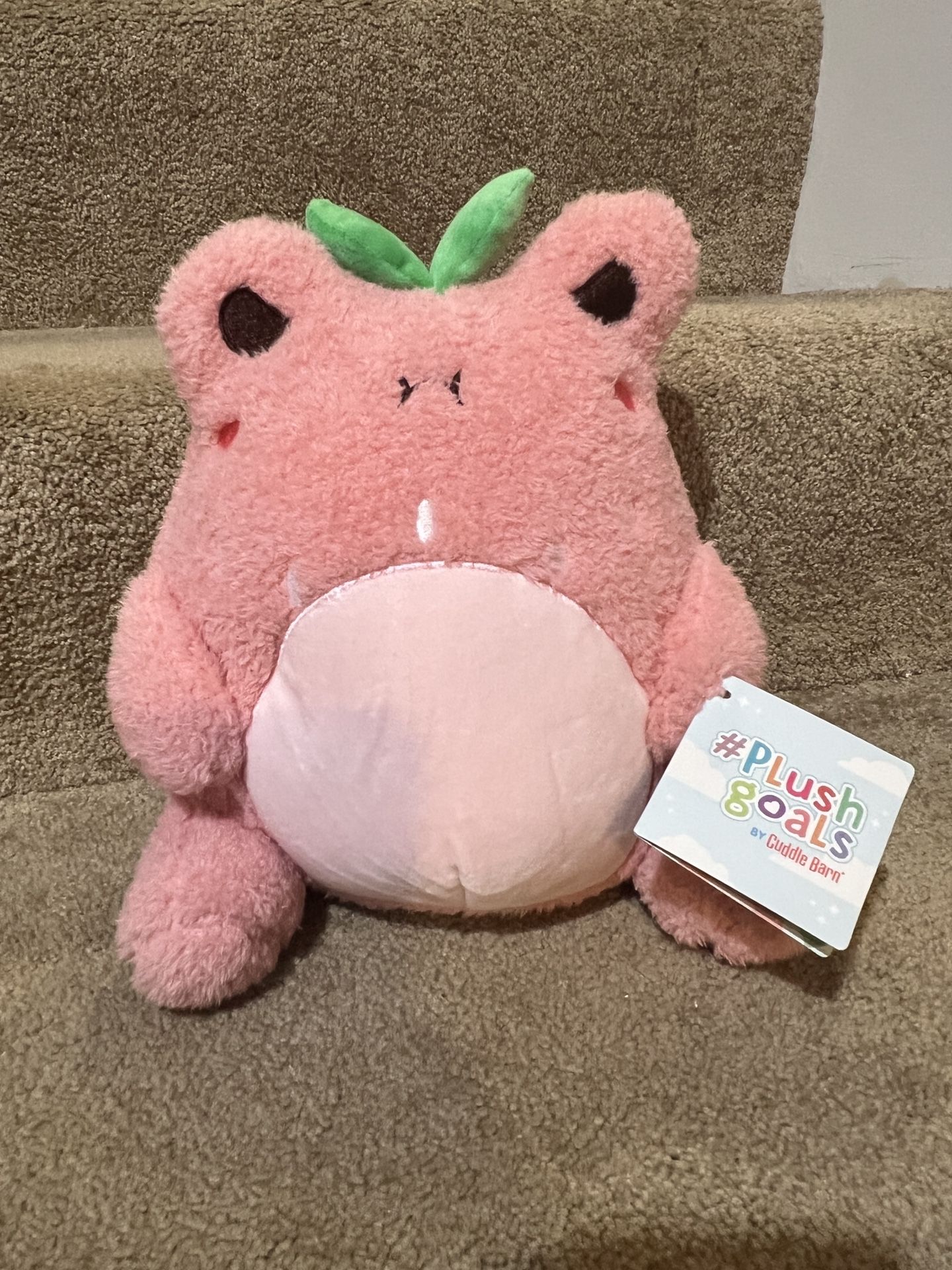 Cuddle Barn PlushGoals-Strawberry Wawa Super Soft Froggie Dressed Fruit 9” new