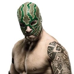 Dragon Azteca Jr Rey Horus Ring Worn Autographed Mask BAS Authenticated