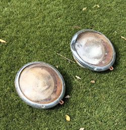 1964 VW Beetle Original Headlight Assemblies – Complete – One Trim Ring Bent – $125 OBO