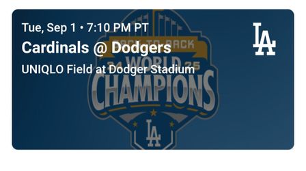 Cardinals vs dodgers