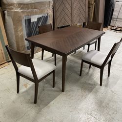 Brown Kitchen Dining Room Table Set with Chairs