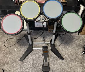 Harmonix Xbox 360 Rock Band Wired Drum Set with Stand Foot Pedal