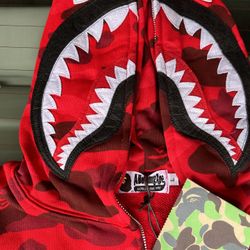 Red Bape Hoodie Large New