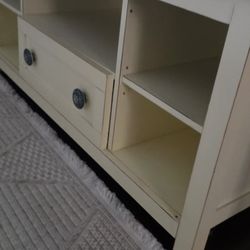 TV stand  CREAM TOP IS SOLID WOOD 