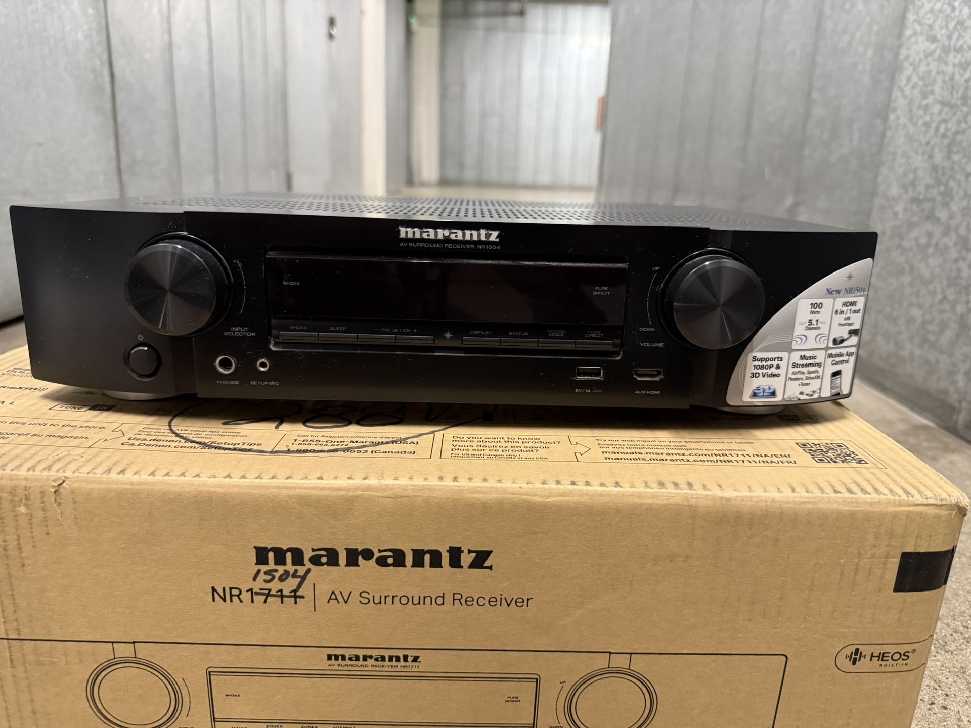 Marantz AV Surround NR1504 Slim Line 5.1 Channel Home Theater AV Receiver -GREAT
