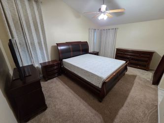 Cali king size bed frame with drawer set with tv