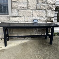 OUTDOOR BENCH, patio, black