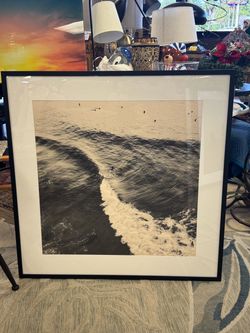 Framed Aerial Ocean Wave Photo Print