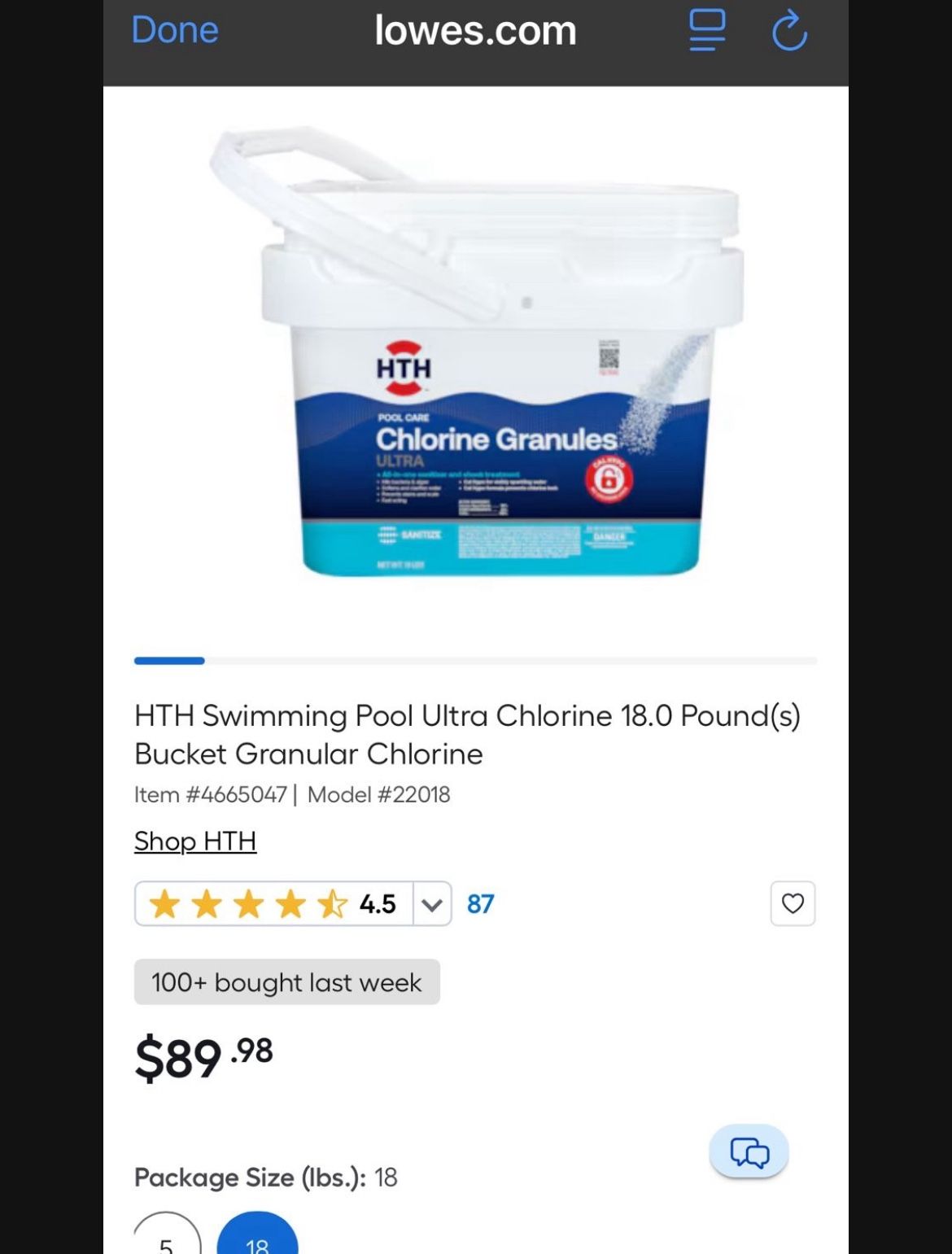 Pool Chlorine Granules