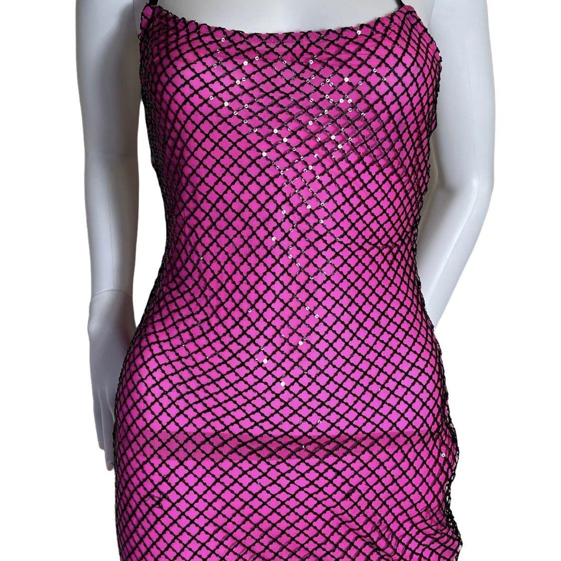 Pink hotsell fishnet dress