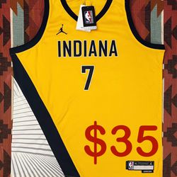 Nike Jordan Indiana Pacers Buddy Hield  #7 Yellow Statement Jersey Youth XL