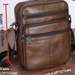 Genuine Leather Crossbody Bag - Unisex - New- M-$25