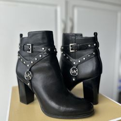 Michael Kors Preston Bootie Black Leather Boot 8.5