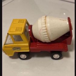 Rare Vintage Japan Bandai Pressed Steel Toy Cement Mixer