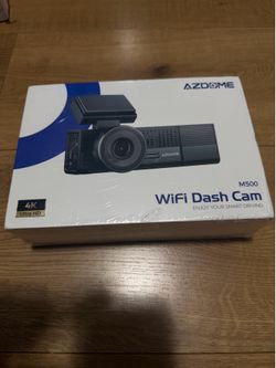 AZDOME M500 3 Channel Dash Cam, 4K+1080P+1080P Front and Rear Inside Camera, Super Night Vision, Built-in Wi-Fi, Voice Control, 24H Parking Mode,