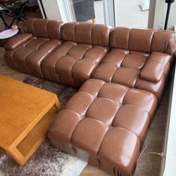 brown leather bellini sofa
