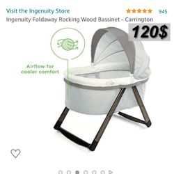 Sale ‼️ Ingenuity Fold away rocking wood bassinet