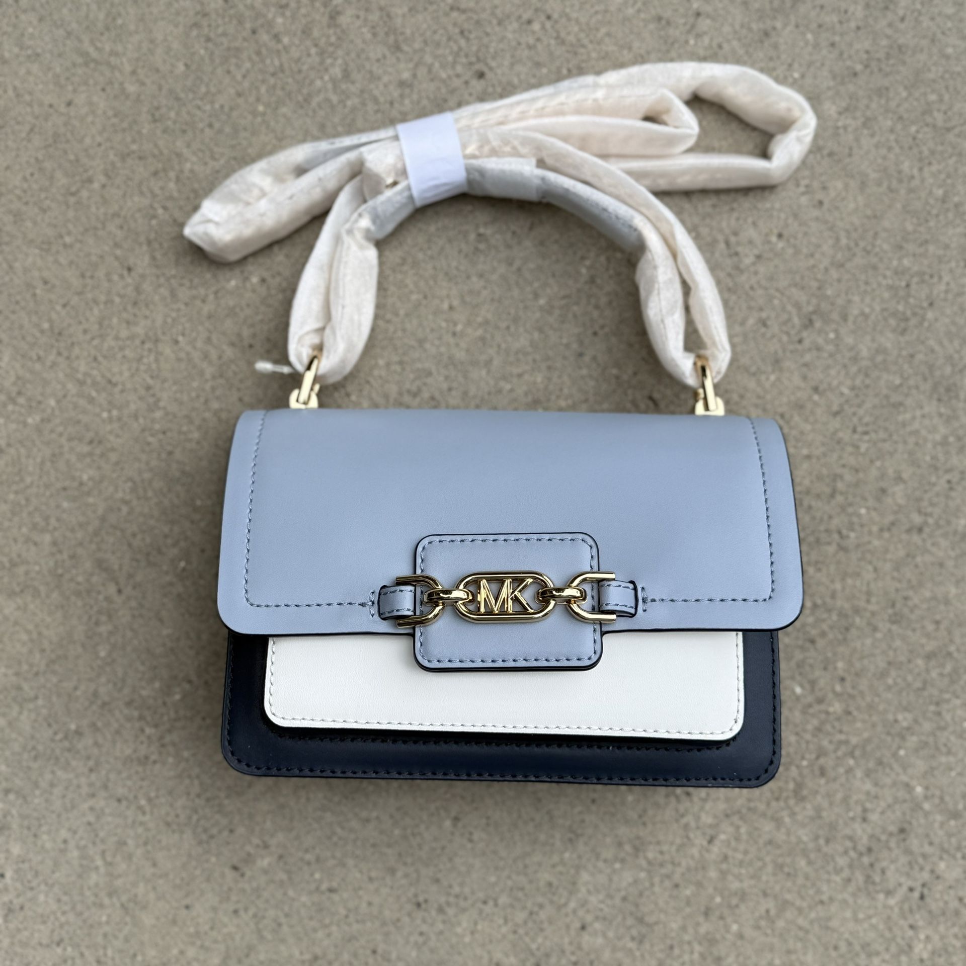 Brand New Michael Michael Kors Blue Colorblock Mini Crossbody